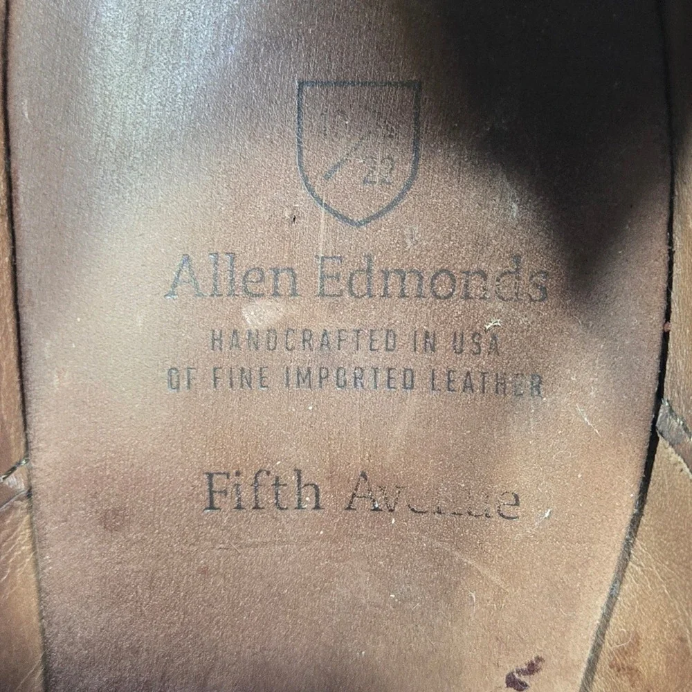 Allen Edmonds Dress Shoes Mens 9.5 EE Fifth Avenue Brown Leather Cap Toe Oxford